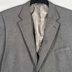Bert Pulitzer Men's 48 Regular Blazer Jacket Houndstooth Gray Professional